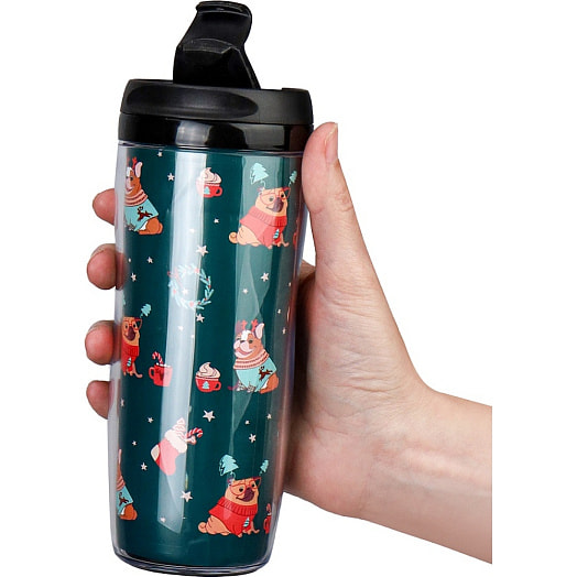 Термокружка Пёсики празднуют Новый год 350мл арт.НГ-6280 Китай