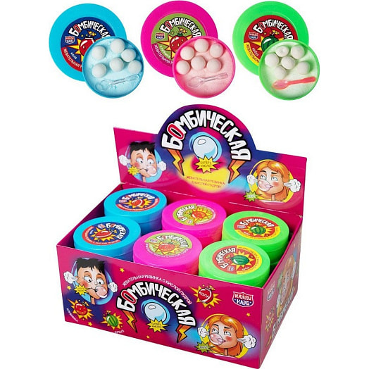 Жевательная резинка с кислой пудрой Бомбическая 15г Китай