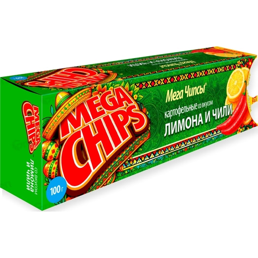 Мегачипсы картофельные со вкусом лимона и чили 100г ООО Белпродукт Беларусь