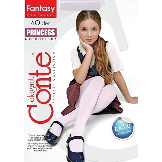 Колготки детские нарядные CONTE ELEGANT PRINCESS 40 р.128-134, bianco арт.18С-229СП Беларусь