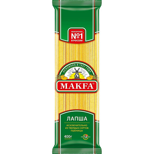 Макаронные изделия Макфа 400г пл Лапша длинная гр А АО Макфа Россия