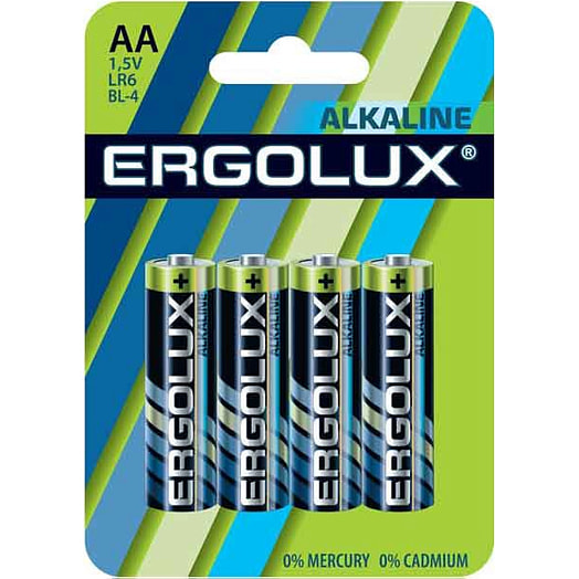 Батарейка Ergolux LR6 Alkaline BL-4 1.5В (10шт) арт.K11748 Китай