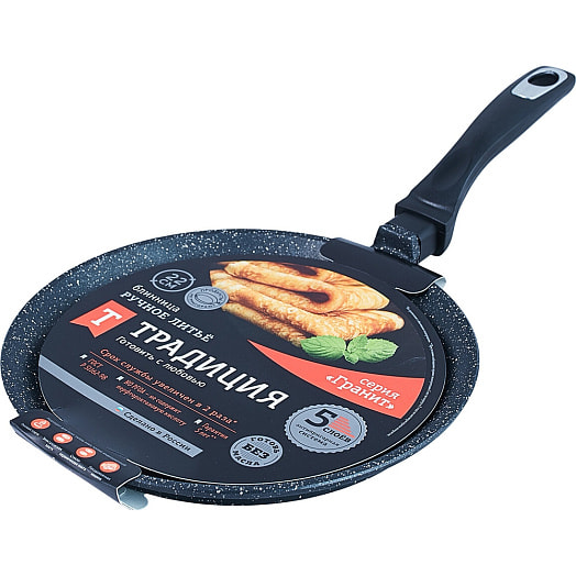 Блинница а/приг литая 22см Мрамор (Традиция) арт.ТМ6221 Россия