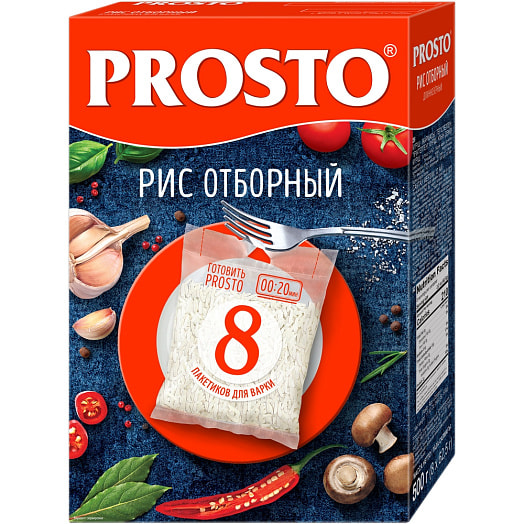 Рис Отборный PROSTO 500г 8 пакетов Россия