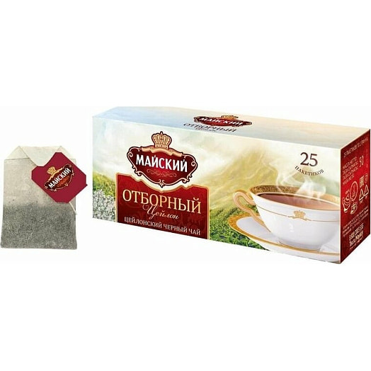 Чай Майский Отборный (2г*25) 50г черный байховый КОМПАНИЯ МАЙ Россия