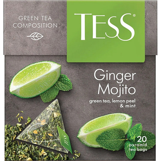 Чай Tess 36г Ginger Mojito зелёный (20*1.8г) Россия