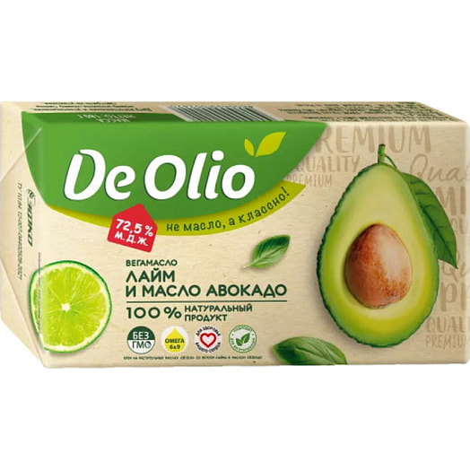 Крем на растительных маслах 180г со вкусом лайма и маслом авокадо Эфко Россия De Olio