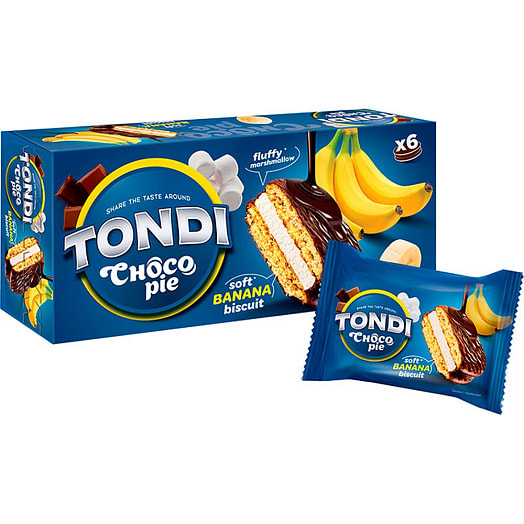 Печенье Tondi Choco Pie 180г банановое ООО КДВ Воронеж Россия Tondi