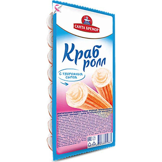 Палочки крабовые Краб-ролл (имитация) 180г с сыром Беларусь