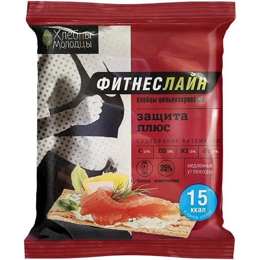 Хлебцы хрустящие ФитнесЛайн Защита плюс 100г ООО Молодец Россия Хлебцы-молодцы