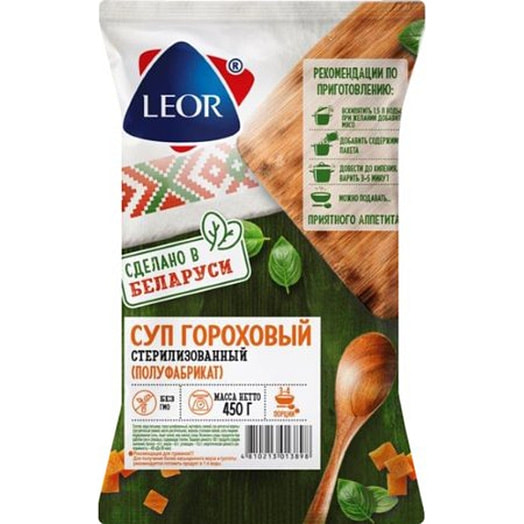 П/ф Суп Гороховый стерилизованный 450г СООО Леор Фиш Беларусь LEOR