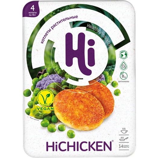 Котлеты растительные Hi со вкусом курицы в панировке зам 280г ЭФКО-Каскад Россия HI