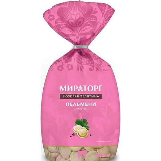 Пельмени Мираторг 800г пакет из розовой телятины Россия