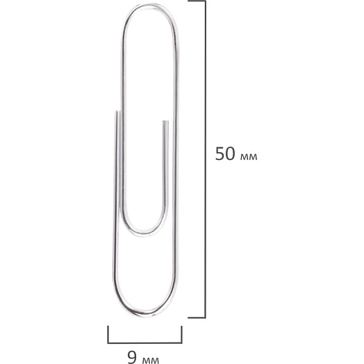 Скрепки большие Brauberg никелированные 50мм 50шт арт.271314 Китай