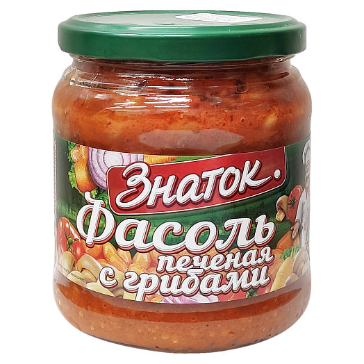 Фасоль Знаток печеная с грибами 480г ст/б Белгородский КК Россия