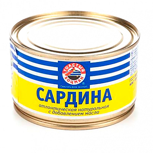 Сардина тихоокеанская Иваси НДМ Толстый Боцман 240г ж/б Россия