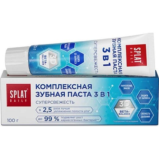 Зубная паста Splat Daily Суперсвежесть 3в1 100г Splat Россия SPLAT