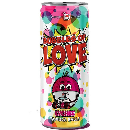 Чайный напиток Личи Bubbles of love lichee popping boba tea 320мл ж/б Вьетнам