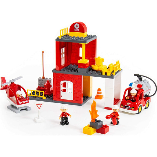 Конструктор Макси Пожарная станция 64 элемента арт.77516 СООО ПП Полесье Беларусь Полесье