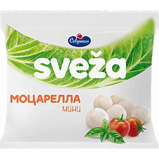 Сыр мягкий Моцарелла мини 45% 100г пл. 10 шариков ОАО Савушкин продукт Беларусь