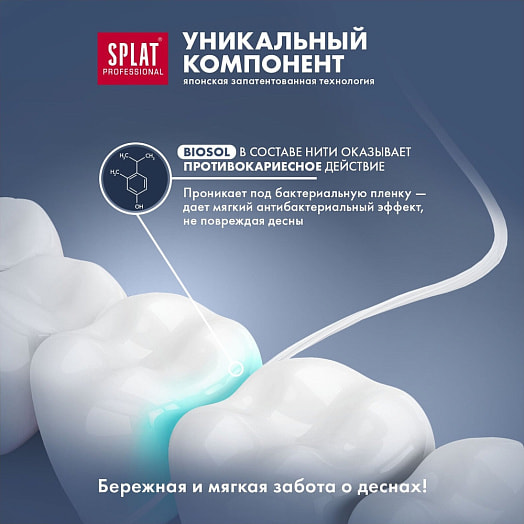 Объемная зубная нить Professional DentalFloss с ароматом апельсина и корицы 40м SPLAT Италия SPLAT