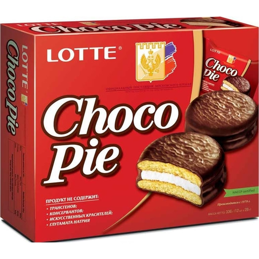 Печенье глазированное Lotte Chocopie 336г ООО Лотте КФ Рус Россия