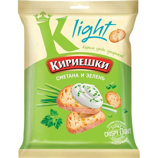 Сухарики Light 80г сметана-зелень ООО КДВ Новосибирск Россия Кириешки
