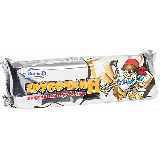 Вафельные трубочки Трубочкин 170г с молочной начинкой Витьба Беларусь
