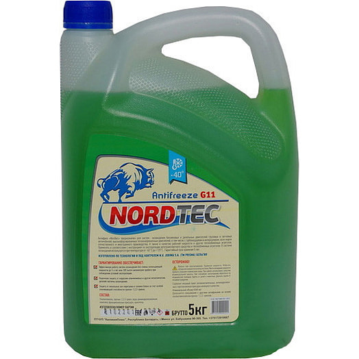 Антифриз Nordtec Antifreeze-40 G11 5л ПЭТ зеленый ЧПТУП Крафтхем Беларусь Nordtec