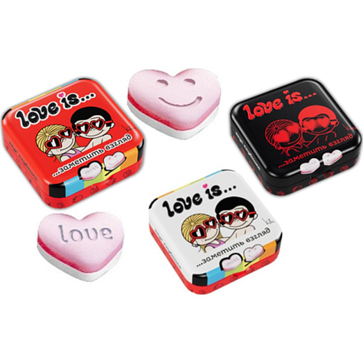 Освежающие конфеты Love is.... Клубника (сердце) 20г Китай