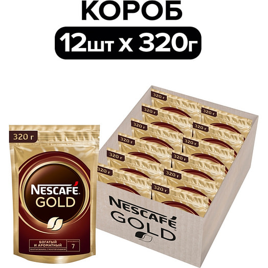 Кофе Nescafe Gold 320г растворимый с добавл. молотого ООО Нестле Кубань Россия