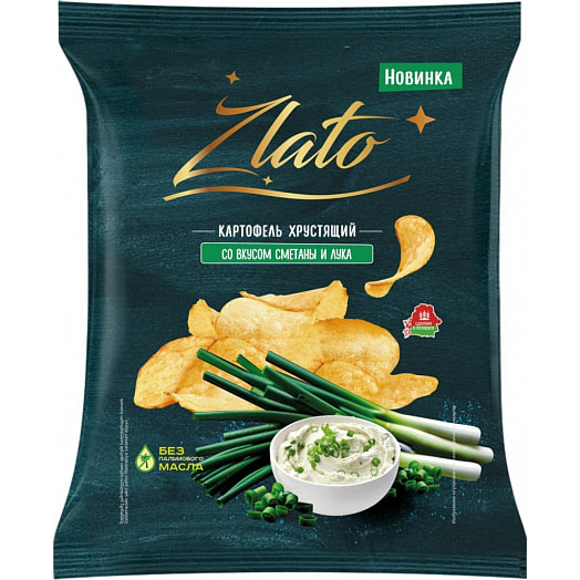 Картофель хрустящий Zlato Сметана, лук 140г ОАО Машпищепрод Беларусь