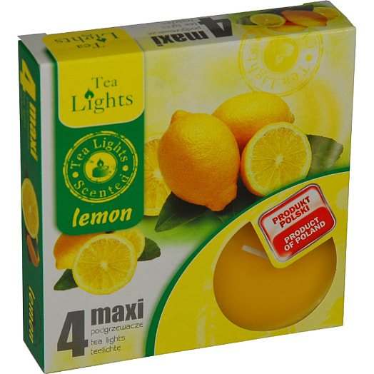 Набор свечей чайных макси лимон 4шт. арт.АТ42 Admit Sp.Z.O.O Польша ADMIT