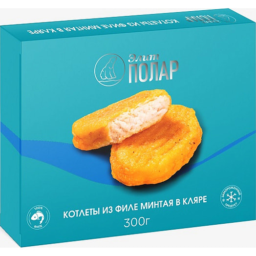 Котлеты из филе минтая в кляре обжар/зам 300г Россия