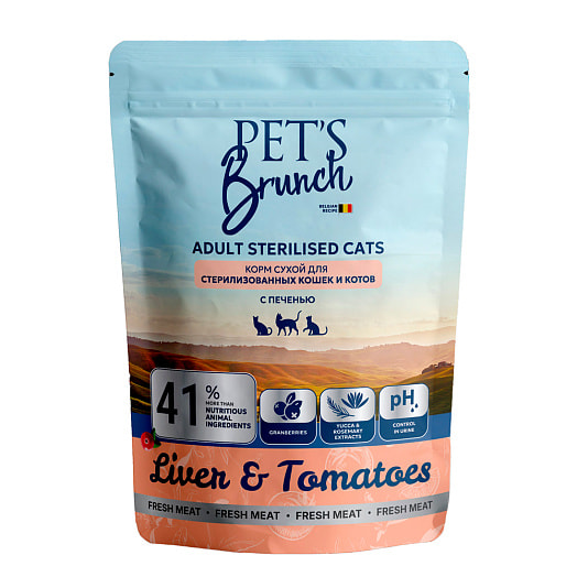 Корм сухой Pets Brunch для стерилиз кошек с 6мес 200г ПЭТС ФУД Беларусь Pets Brunch