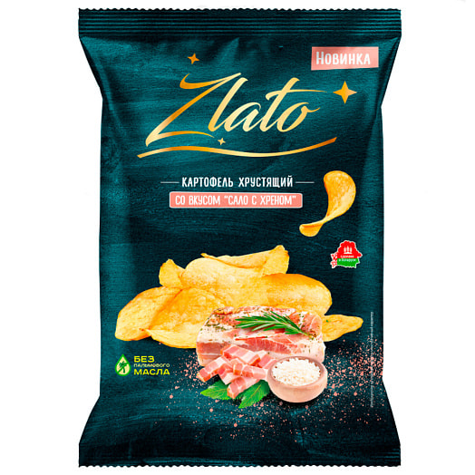 Картофель хрустящий Zlato Сало с хреном 70г ОАО Машпищепрод Беларусь
