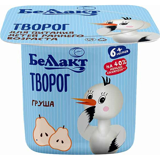 Творог для дет/пит. 4% 100г п/ст. Груша Волковысское ОАО Беллакт Беларусь Беллакт