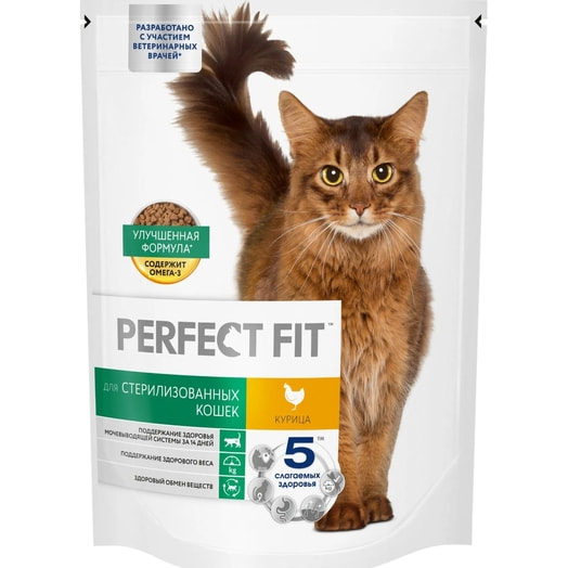 Корм сухой Perfect Fit Курица для стерилиз котов и кошек 650г ООО Марс Россия Perfect Fit