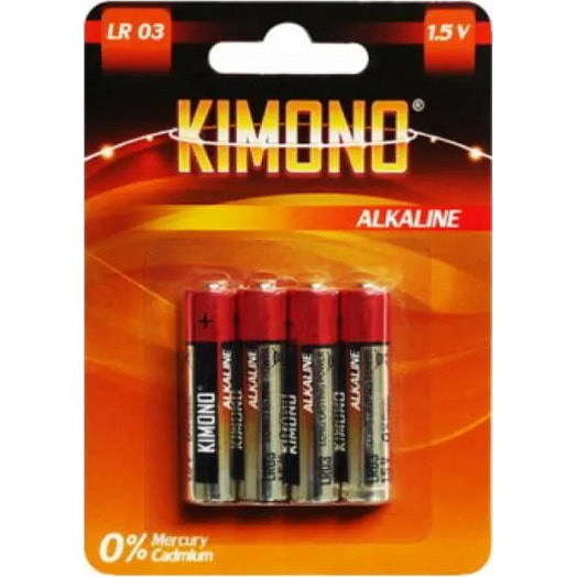 Батарейки Kimono Alkaline LR03 BL4 ААА Micro 1,5В Zhejiang Brig Electronics Co LTD Китай Kimono