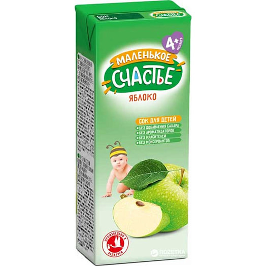 Сок Маленькое счастье 200мл тетра-пак яблоко Беларусь