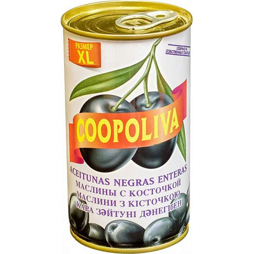 Маслины черные Coopoliva 350г с/к Испания