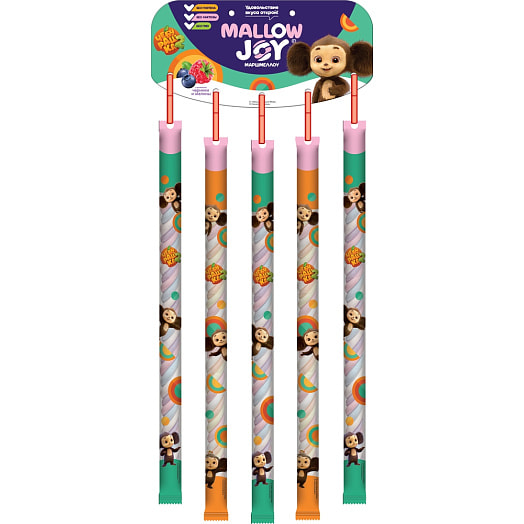 Маршмеллоу MALLOW JOY (Чебурашка) косичка с аром черники, малины 25г ООО Конфектум Россия