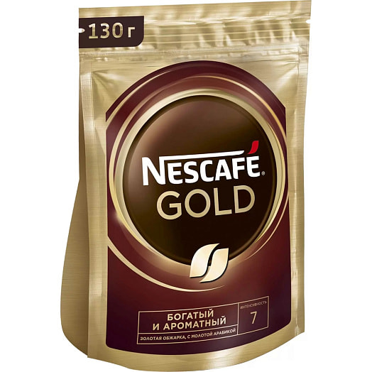 Кофе Nescafe Gold 130г пакет с добавл. молотого Россия