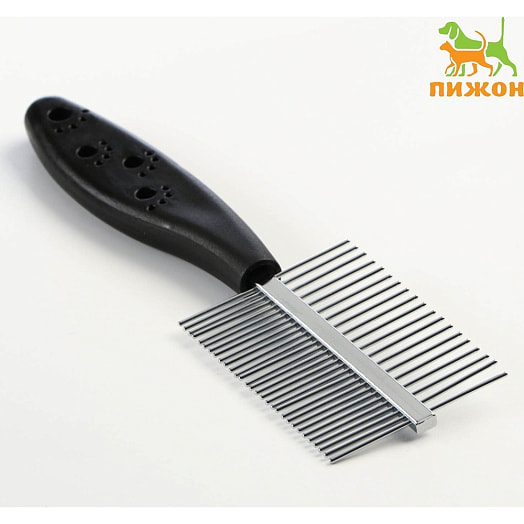Расчёска Лапки двухсторонняя с прямыми зубьями чёрная арт.7437923 Китай