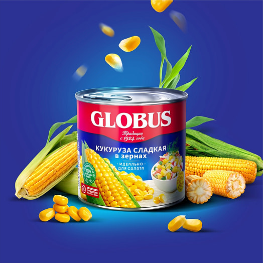 Кукуруза сладкая Globus 340г ж/б Глобус Россия