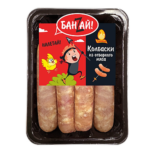П/ф рубленый Колбаски Банзай из мяса птицы охл 640г ОАО Витебская бройлерная ПК Беларусь Банзай