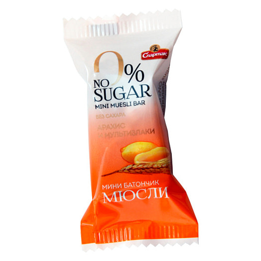 Мини батончик-мюсли NO SUGAR арахис и мультизлаки СП ОАО Спартак Беларусь Спартак
