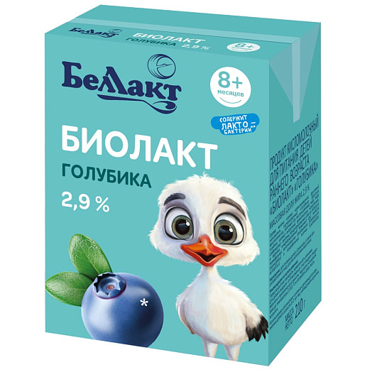 Продукт к/м Голубика 2.9% 210г ТБА для пит/детей ОАО Беллакт Волковыск Беларусь Беллакт