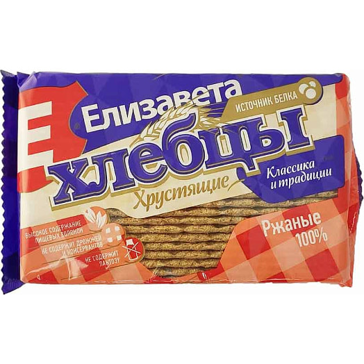 Хлебцы хрустящие 100г ПЭТ ржаные ООО Елизавета+ Россия