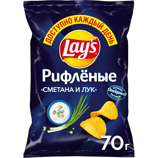 Чипсы Lays 70г со вкусом сметана лука ООО ПепсиКо Холдингс Россия Lays